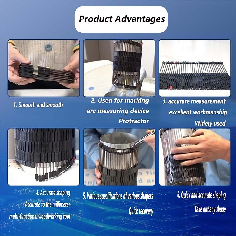Profile Tool for Precise Home Improvement Measuring Measurements Equally Spaced Points Measuring Tools for Handyman Precisely Shape Angle Precision Profile Duplicator Father's Day Gift4