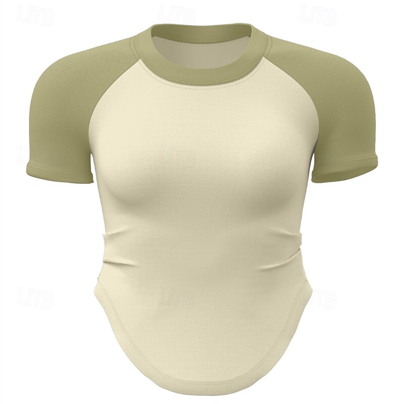 Women's Yoga Top Scoop Neck Breathable Patchwork Short Sleeve Sports Color Block Tee Tshirt Crisscross Back For Running Fitness Yoga Loose Fit Activewear4