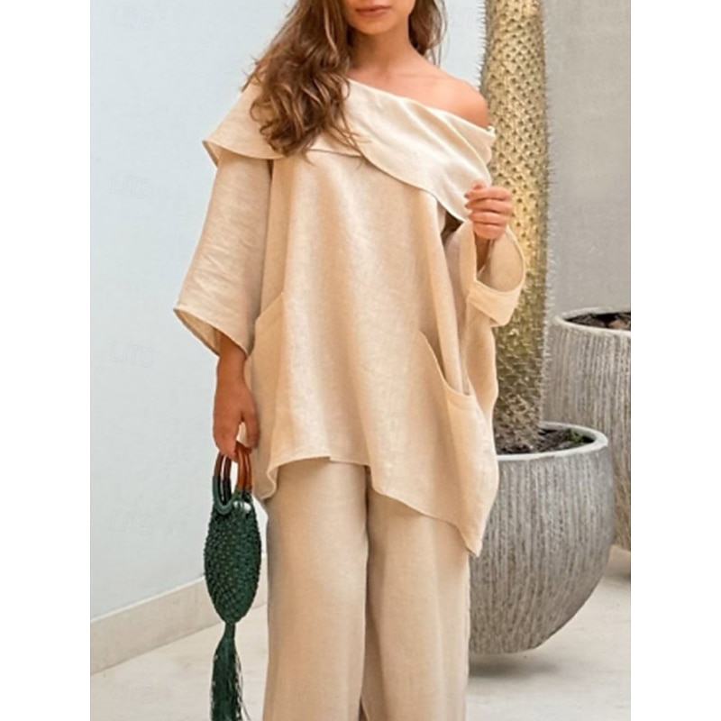 Women's Shirt Plain Basic Modern Long Sleeve Asymmetrical Regular Tops Daily Pocket Black White Apricot Summer4