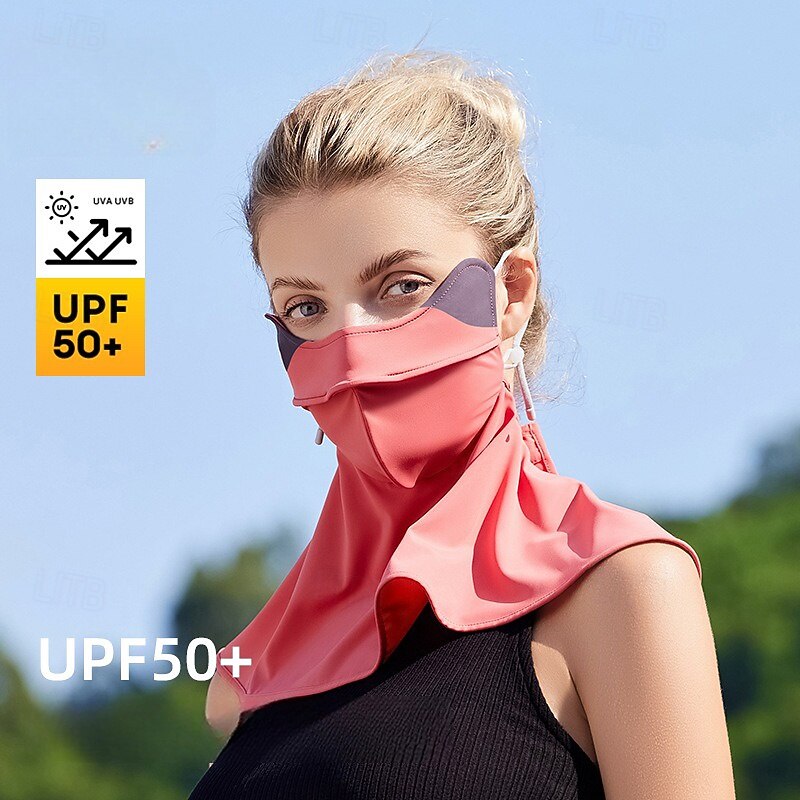 Color Sunscreen Mask For Women, Ice Silk Uv Protection, Neck And Eye Protection, Breathable Full Face Sunscreen Mask For Driving And Cycling