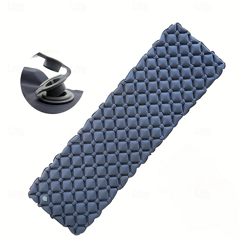 1 Person Rectangle Air Pad Camping Inflatable Mattress, Ultralight, Folding Bed, Travel Mat, Nylon, Without Press To Inflate3