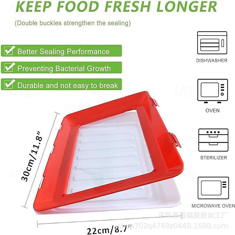 Food Preservation Trays, Reusable Food Storage Tray, Stackable Food Trays with Stretch Cover for Various Foods3