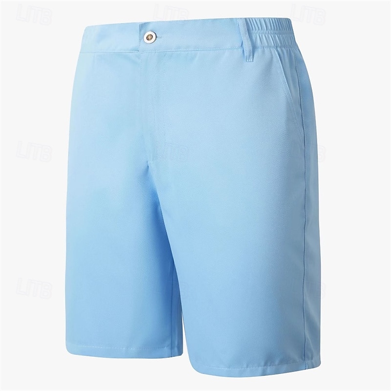 Men's Dress Shorts Burmuda Shorts Work Shorts Pocket Plain Comfort Breathable Knee Length Outdoor Business Fashion Casual Black Red