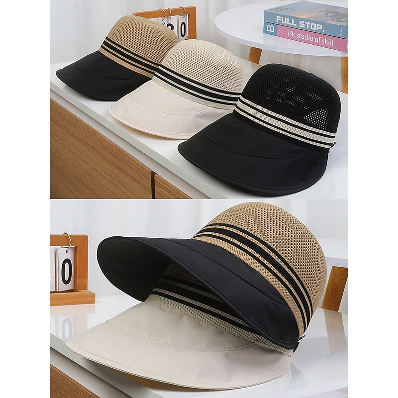 Women's Mesh Wide Brim Sun Hat – Breathable Foldable UPF Protection Beach Hat with Adjustable Strap for Outdoor Travel, Vacation & Summer Activities3
