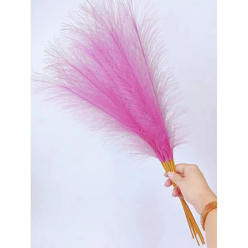 10Pcs Artificial Reed and Pampas Grass Bouquet, Faux Dried Flower Stems for Wedding Bouquets, Home Decor, Living Room, Bedroom, Party, Shop, DIY Floral Arrangements4