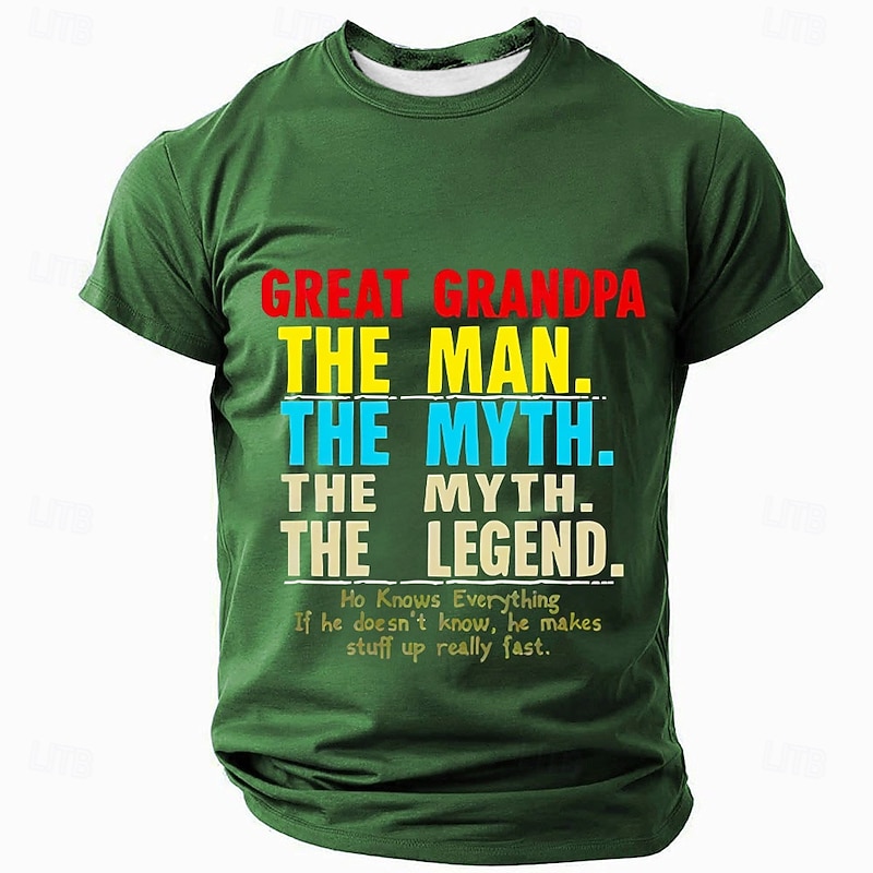 Men's Funny Grandpa T Shirt Short Sleeve T shirt Graphic Print Crew Neck Shirt Fashion Daily Casual Street Casual Daily Black Blue Green Summer Spring All Seasons Clothing Apparel S M L XL XXL XXXL3