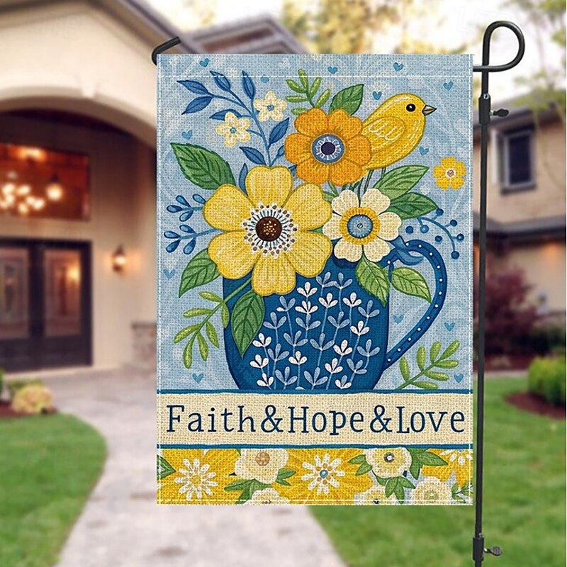 Flag 12 x 18 Inch Yard Flags, Hello Summer Small Garden Flags for Outside, Outdoor Flags, Holiday Garden Flags