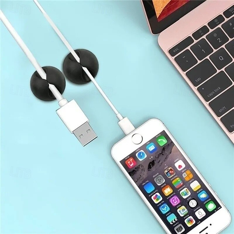 50PCS Self-Adhesive Cable Organizer Clips Cable Management Wire Holder USB Charging Data Line Bobbin Winder Wall Mounted Hooks4