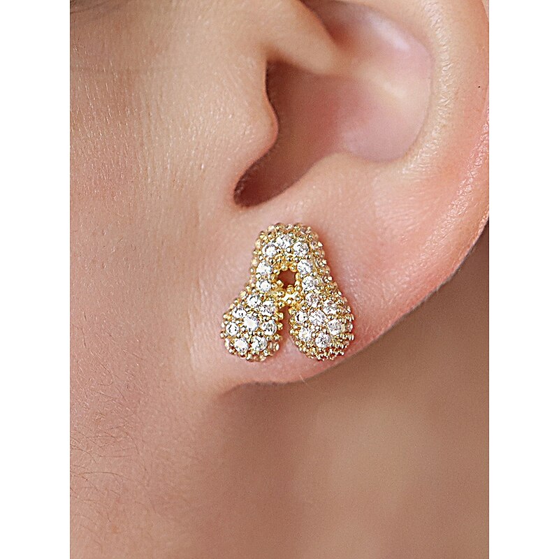 Gold Rhinestone Initial Stud Earrings - Women's Personalized Sparkling Letter Earrings, Sparkling A-Z Crystal Jewelry, Perfect for Daily Wear, Graduation Gift, Mother's Day Gift and Party2