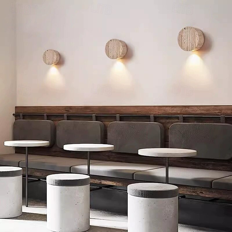 Indoor Creative Vintage Country Indoor Wall Lights Living Room Bedroom Stone Wall Light 110-120V 220-240V 3 W2