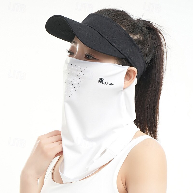 Sunscreen Veil Female Summer Breathable Ice Silk Face Cover Cycling Sunshade Anti-ultraviolet Ear-hanging Face Towel2
