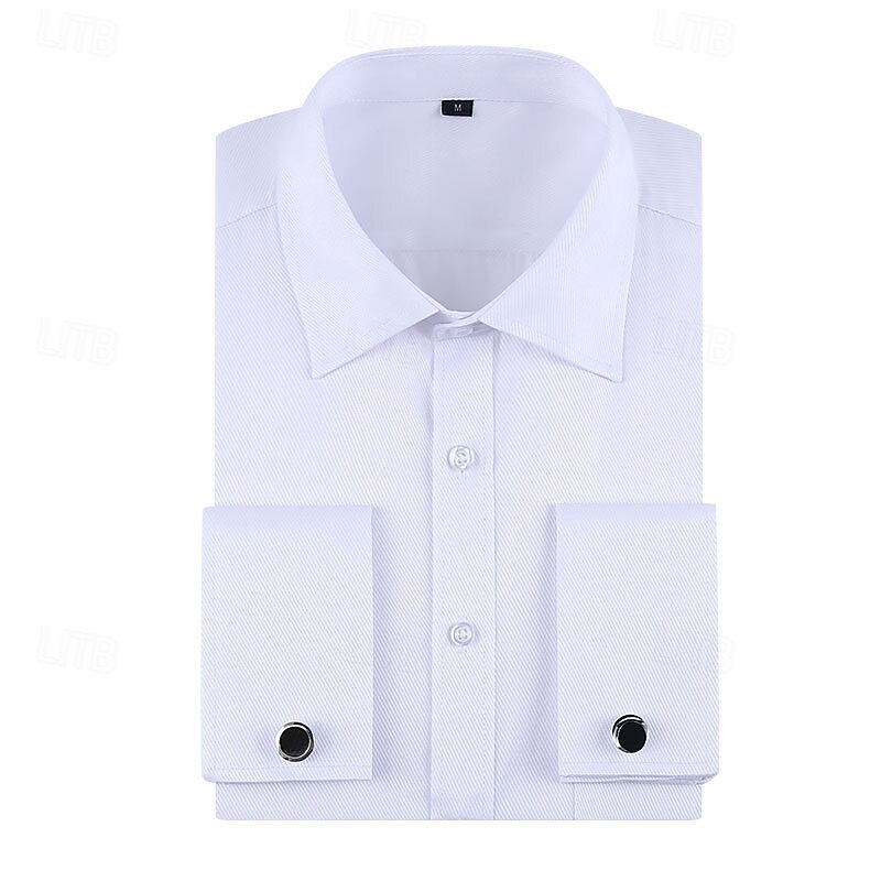 Men's Shirt Dress Shirt Button Up Shirt Line Wedding Daily White Blue Long Sleeve Turndown Spring &  Fall Clothing Apparel Pocket2