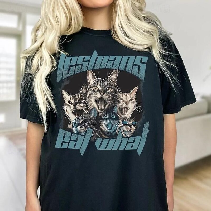 Rainbow Cat LGBTQ T-shirt Pride Shirts Pride Graphic For Couple's Men's Women's Adults' Masquerade Hot Stamping Pride Parade Pride Month3