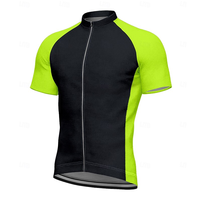 Men's Cycling Jersey Graphic Color Block Short Sleeve Bike Jersey Top with 3 Rear Pockets Sunscreen UV Resistant Quick Dry Reflective Strips Sports Blue Orange Green Clothing Apparel4