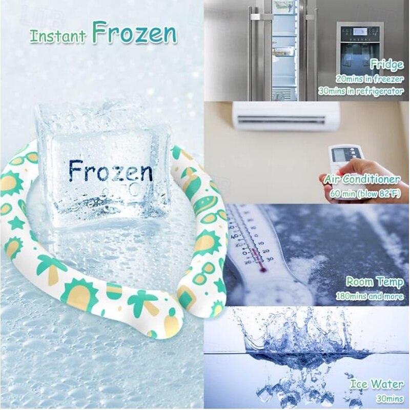 Neck Cooling Tube, Size Optional Neck Coolers for Extremely Hot Weather, Reusable Cooling Neck Wrap for Outdoor Sports, Wearable Ice Neck Tube, Hands Free Hot Flashes Cooling Items4