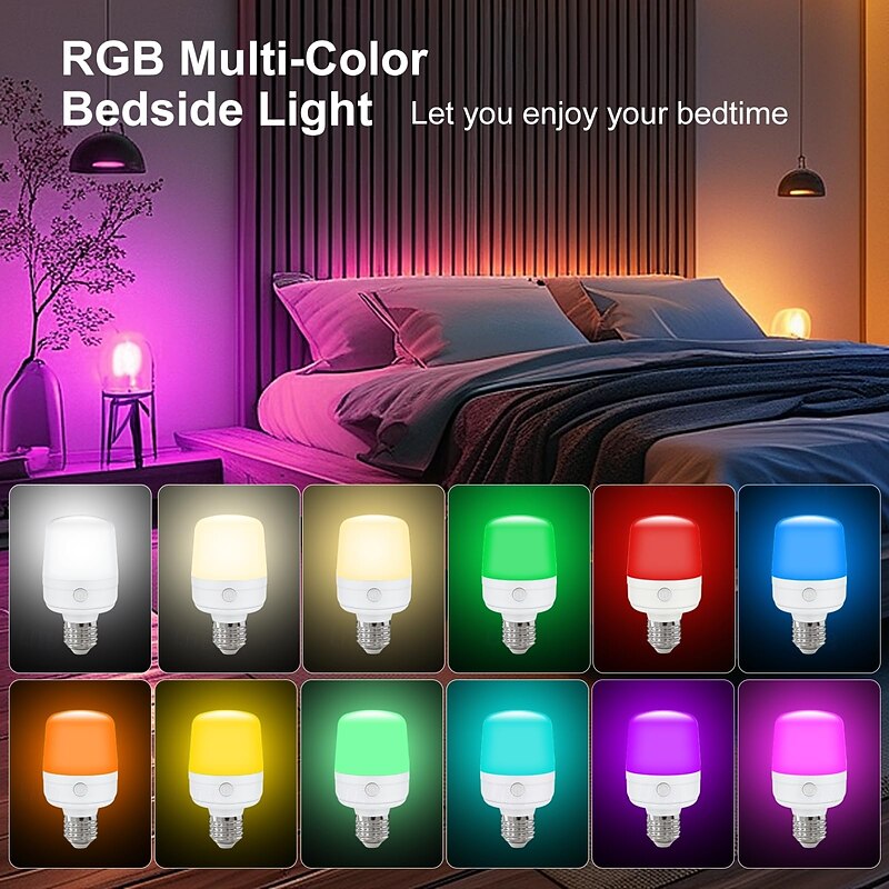1 Pc E27 lamp head charging magnetic small night light detachable remote control bedside lamp wall light adjustable dimming timing Type-C interface3