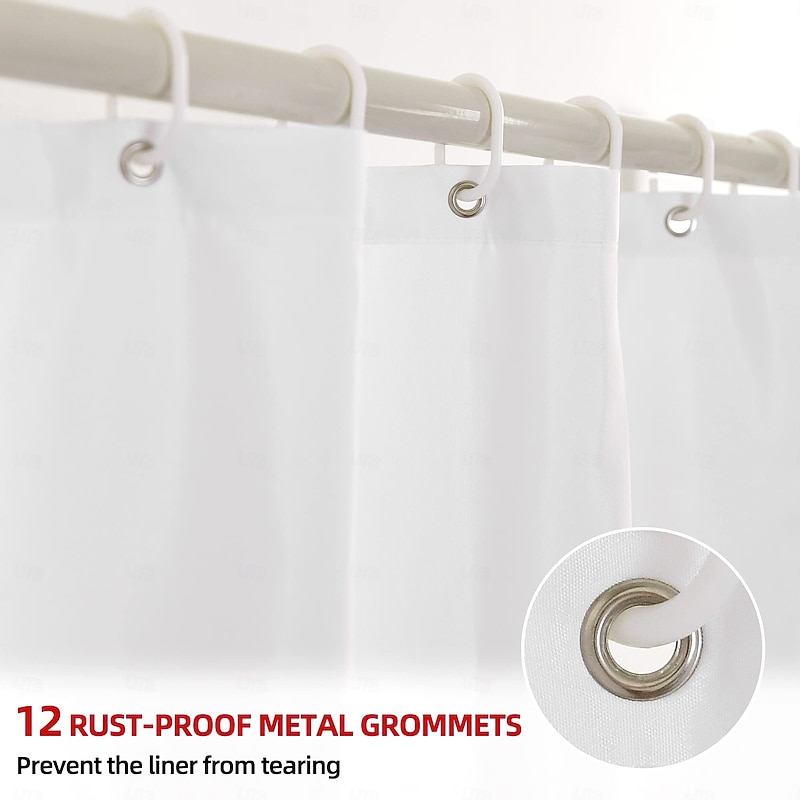 Shower Curtain Sets 180cm*180cm(70"*70") for Bathroom Accessories, Fabric Polyester Waterproof Modern Shower Curtain Liner with 12 Hooks3
