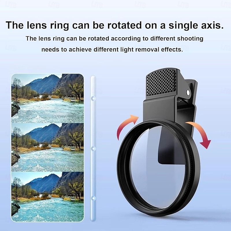 52MM CPL Filter for Phone, Clip-on Circular Polarizer Lens Filter, Ultra Slim Multi-Coated CPL Lens Filter, Compatible with iPhone, Samsung Google Pixel and Other Smart Phones3