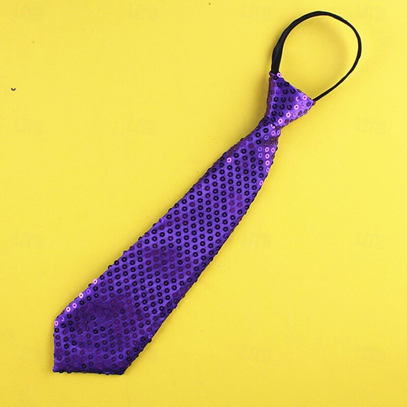 Retro Vintage 1980s Pre-tied Tie Disco Sequin Fancy Dress Unisex Halloween Carnival Pride Parade Pride Month Adults' Tie All Seasons4