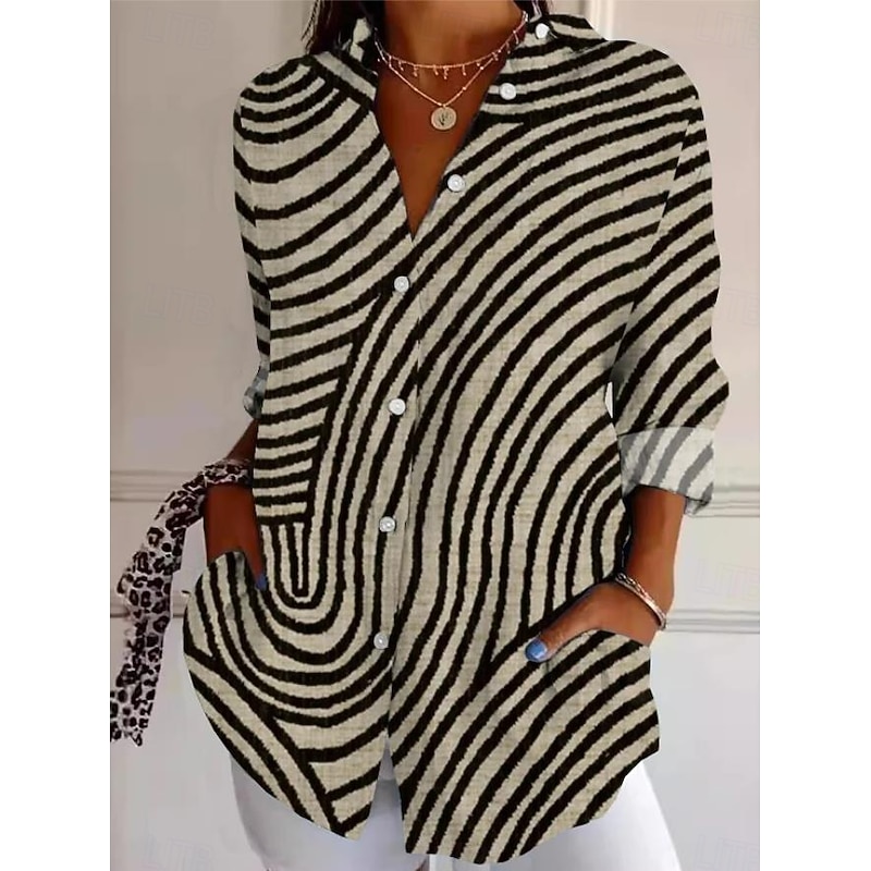 Women's Shirt Button Down Tunic Shirt Collar Long Sleeve Floral Graphic Casual Regular Tops Work Daily s Print Yellow Blue Brown Rose Pink Spring Fall Winter2