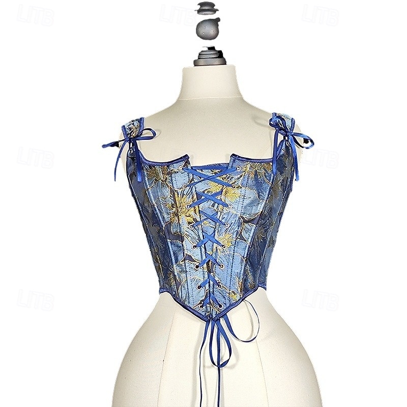 Retro Vintage Medieval Renaissance Corset Vest Bustier Fancy Dress Women's Celtic Fantasy Halloween Carnival Masquerade Party Casual Daily LARP Adults' Corset3