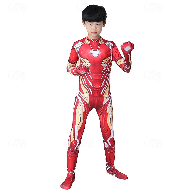 Iron Man Superhero Jumpsuit Bodysuits Onesie Costume Party Cosplay Movie Cosplay for Men's Boys Kid's Adults' Halloween Carnival Performance2