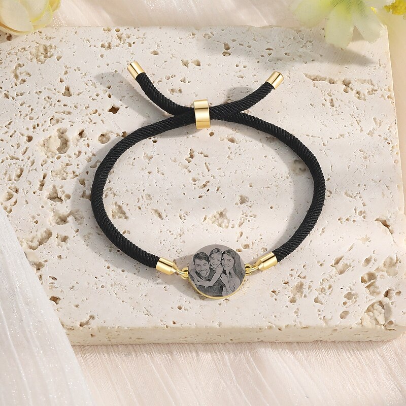 Personalized Braided Rope Bracelet Custom Engraved with Photo, Gift for Lover, Parents, Friends, Bestie, Ideal for Mother's Day, Father's Day, Graduation, Valentine's Day, Anniversary, Birthday4