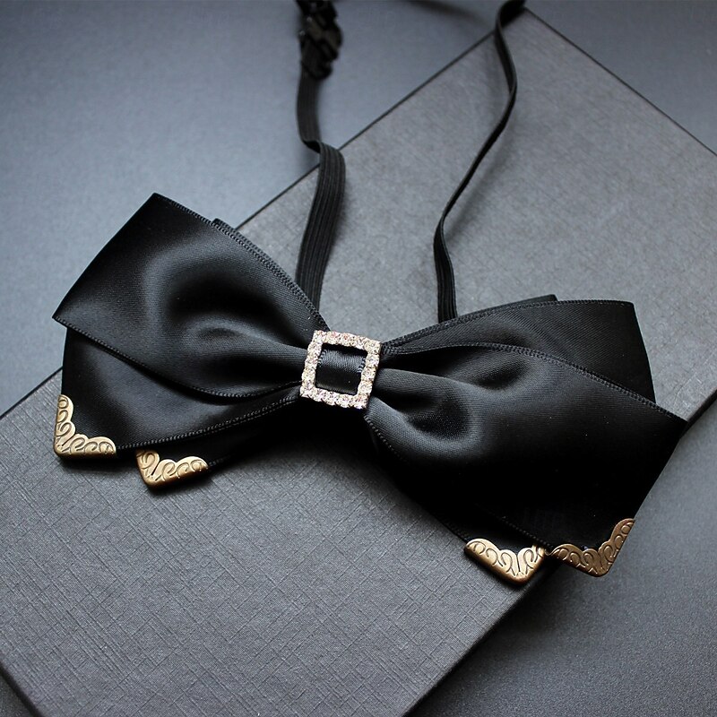 Men's Vintage Bow Tie Wedding Party Bow Tie Solid Color Black Red Royal Blue2