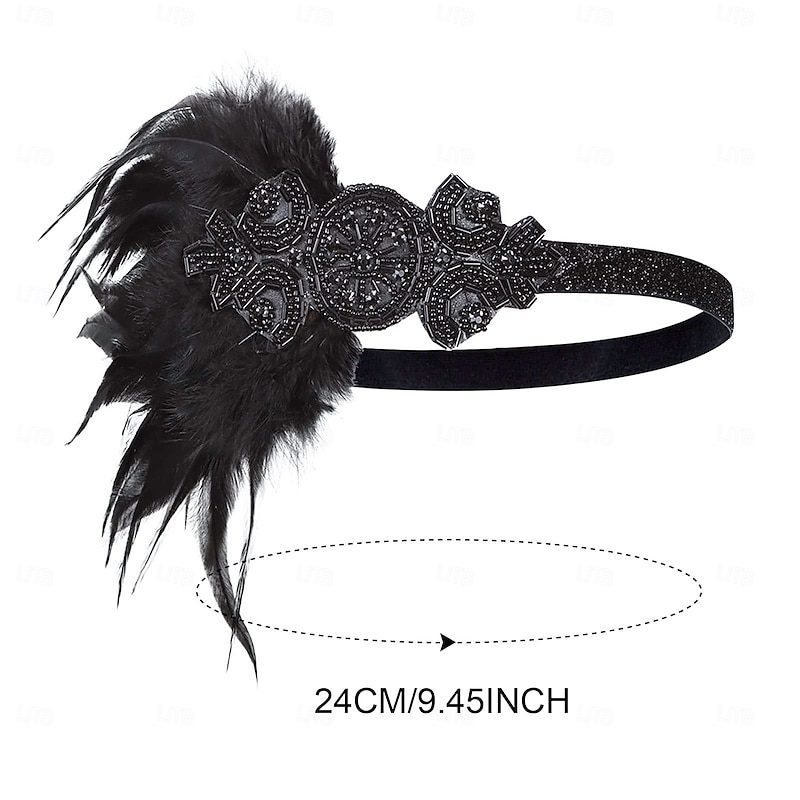 1920s The Great Gatsby Flapper Headband The Great Gatsby Feather Sparkling Glitter Vintage Fancy Dress Women's Carnival Valentine's Day Masquerade Party Evening Wear Masquerade Festival Adults'4