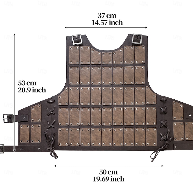 Retro Vintage Medieval Renaissance Armor Masquerade Chest Guard Warrior Viking Shieldmaiden Rivet Solid Color Fancy Dress Men's Viking Halloween Carnival Masquerade Performance Halloween Masquerade2