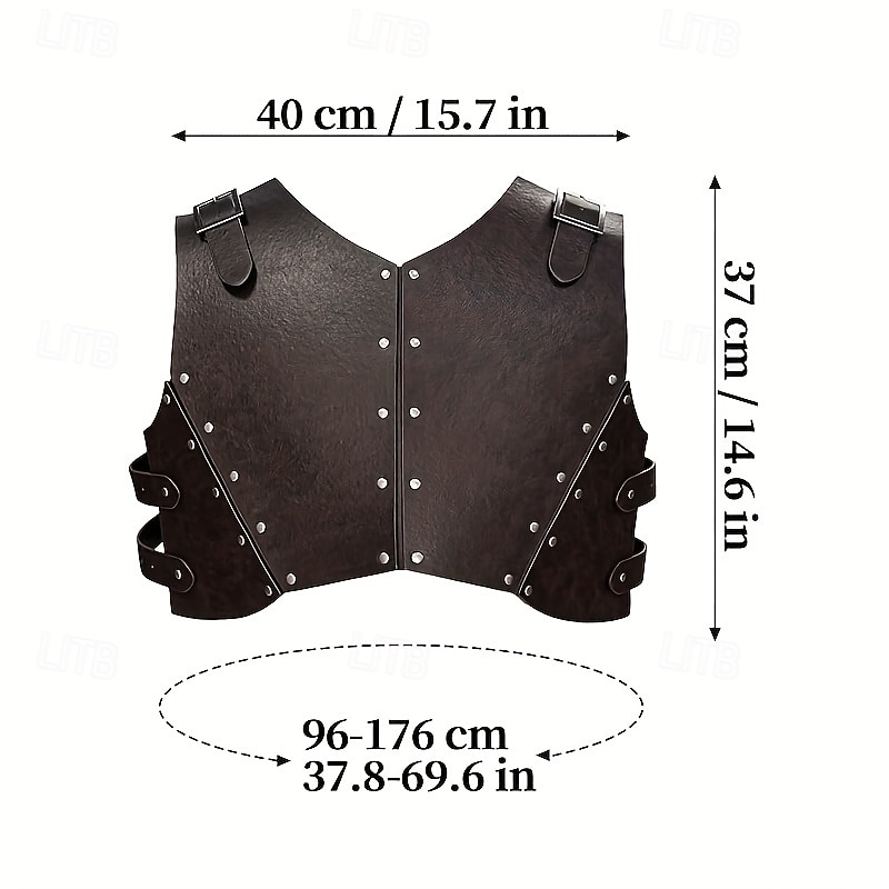 Retro Vintage Medieval Renaissance Armor Masquerade Chest Guard Warrior Viking Rivet Fancy Dress Men's Celtic Halloween Carnival Masquerade Performance Halloween Masquerade Adults' Shoulder Armor All3
