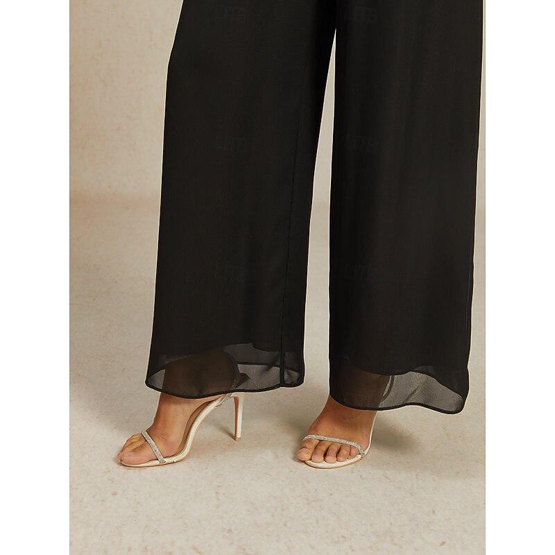 Women's Culottes Wide Leg Elegant Vintage Fashion Full Length Mid Waist Plain Inelastic Black Summer Spring Fall Loose Fit4