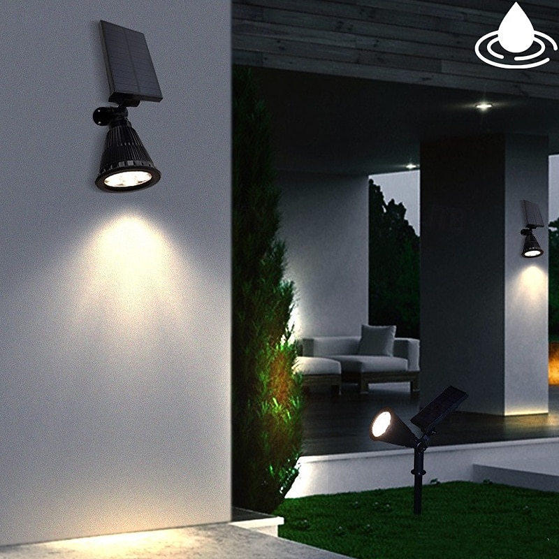 Solar Spot Lights Outdoor 2-in-1 Solar Landscape Spotlights Security Lights IP65 Waterproof Wall Lights for Walkway Yard Garden Driveway Pathway Garden 4/7 LED Beads