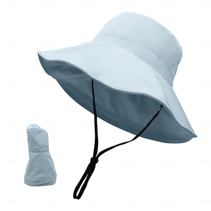 Spring Summer UV Fisherman Hat for Women with Large Brim Uv Protection Outdoor Sunshade Folding Sun Hat