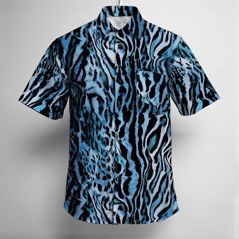 Retro Vintage 1970s Shirt Aloha Shirt Hippie Disco Leopard Fancy Dress Men's Masquerade Vacation Party Pride Parade Adults' Shirt2