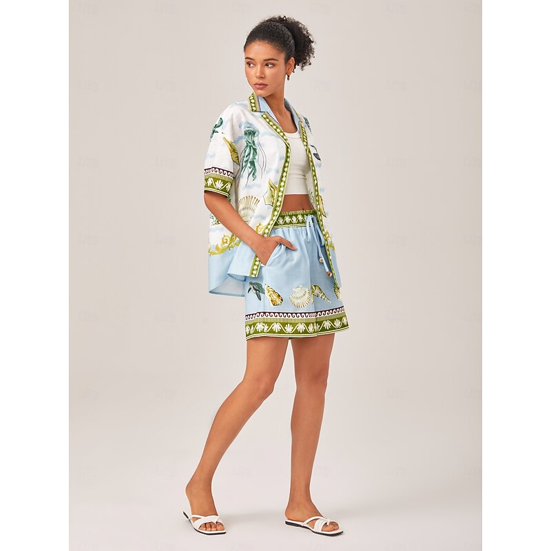 Ocean-Themed Placement Print Set2