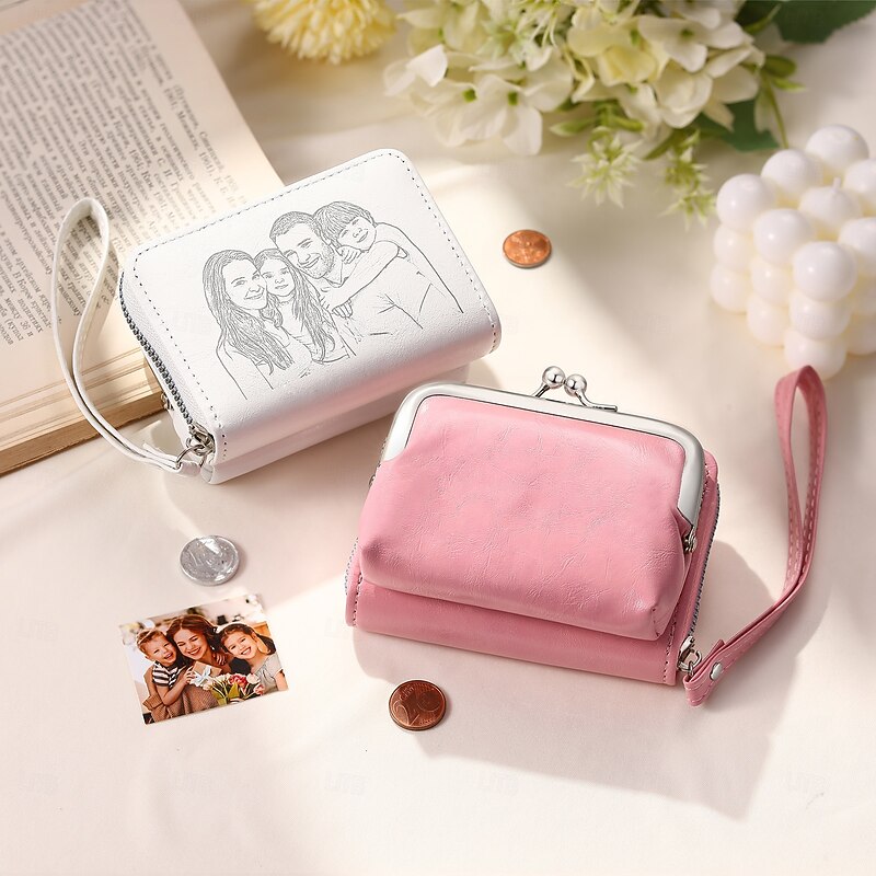 Personalized Photo Wallet Custom Best Gift for Mom, Mini Portable Coin Purse with Detachable Design, Stylish Multifunctional Wallet, Perfect for Valentine's Day and Mother's Day Gifts