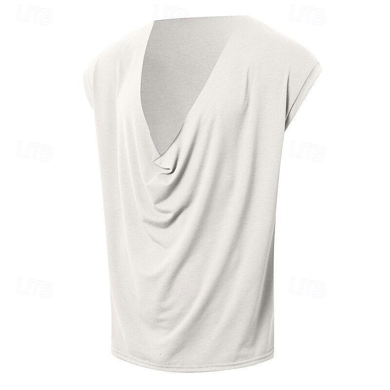 Men's Tank Top Vest Top Undershirt Sleeveless Shirt Sleeveless Deep V Summer Plain Fashion Designer Basic Classic Vacation Street Going out Black White Green Top Tee for Men2