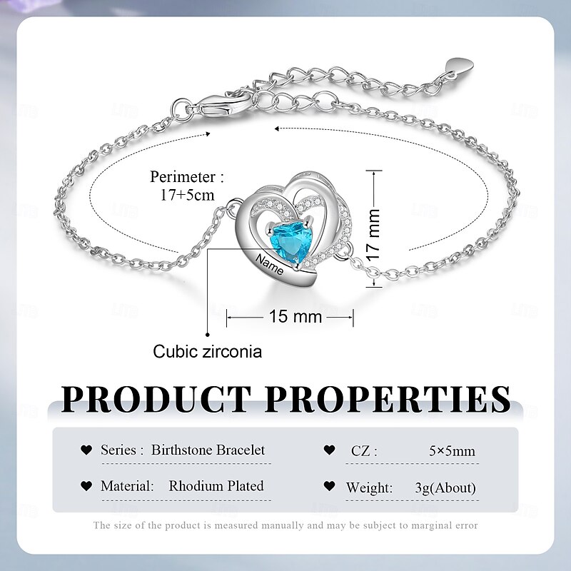 Personalized Birthstone Bracelet Custom Gift for Mom Wife Girlfriend, Birthday Anniversary Valentine's Day Mother's Day2
