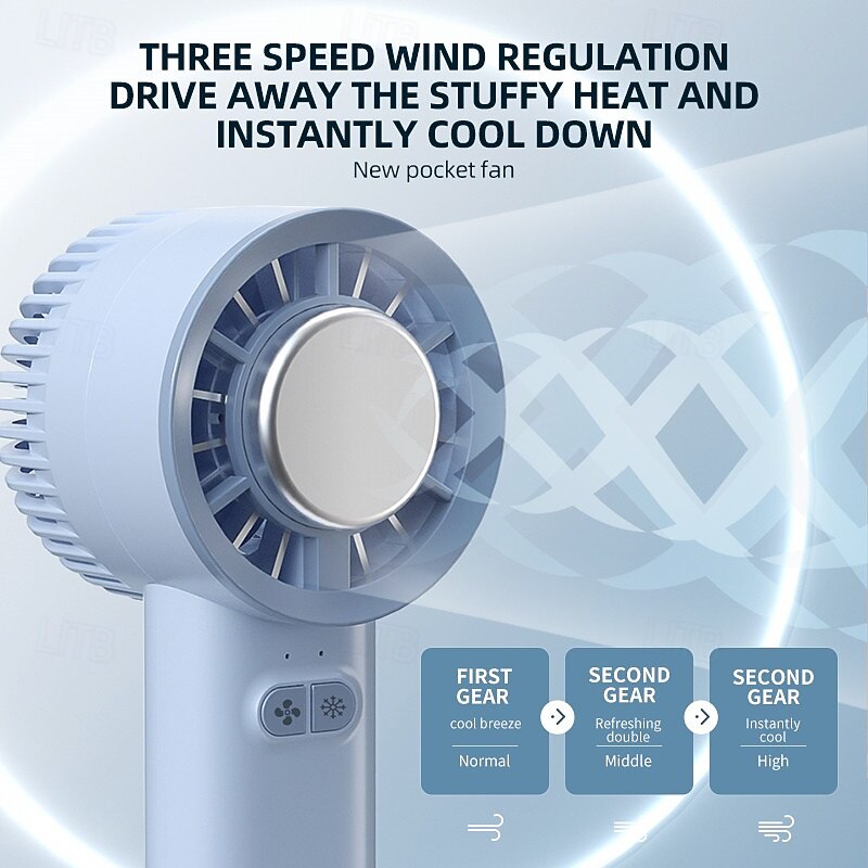 Mini Handheld Fan with Ice Cooling Plate, Turbo Silent Motor, 3-Speed, 1800mAh USB Rechargeable, Portable Desktop & Pocket Fan for Summer Travel Office Outdoor4