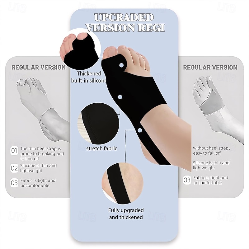 Bunion Corrector for Women Big Toe, Bunion Corrector for Men, Bunion Relief, Bunion Pads, Big Toe Splint, Bunion Fix Preventer Device for Day/Night (2 Count) Black L2