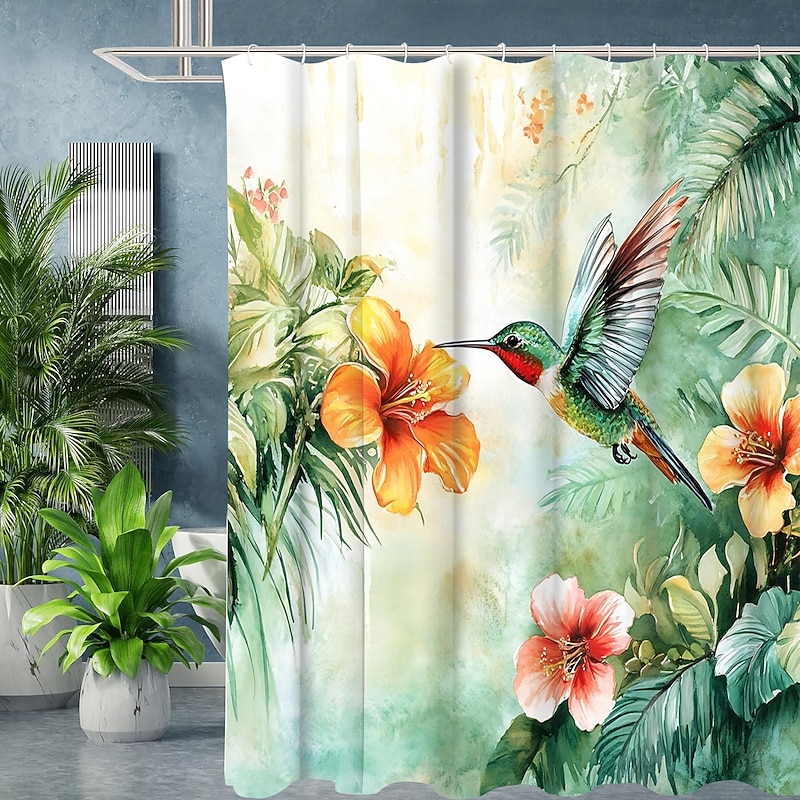 Shower Curtain with Hooks 180cm*180cm(70