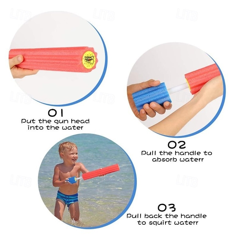 Water Guns 6 Pack Super Water Blaster Soaker Gun Set Foam Squirt Guns Swimming Pool Outdoor Toys Beach Summer Party Games for Kids Adults3
