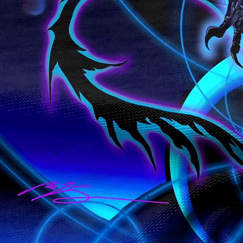 Dragonblade NIGHTBLADE HI REZ by Ruth Thompson Men's 3D Dragon T Shirt Long Sleeve T shirt 3D Print Crew Neck Shirt Fashion Exaggerated Street Casual Blue All Seasons Clothing Apparel S M L XL XXL XXX2