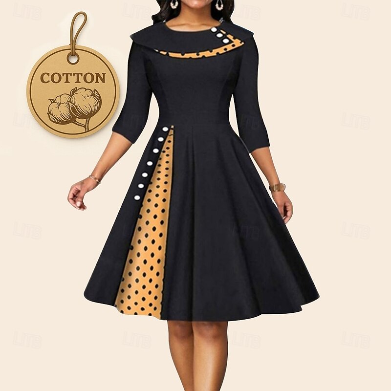 Princess Cocktail Dress Vintage Dress Knee Length Dress Flare Dress Cosplay A-Line Fancy Dress Women's Business / Ceremony / Wedding Date Bachelorette Party Adults' Spring Fall