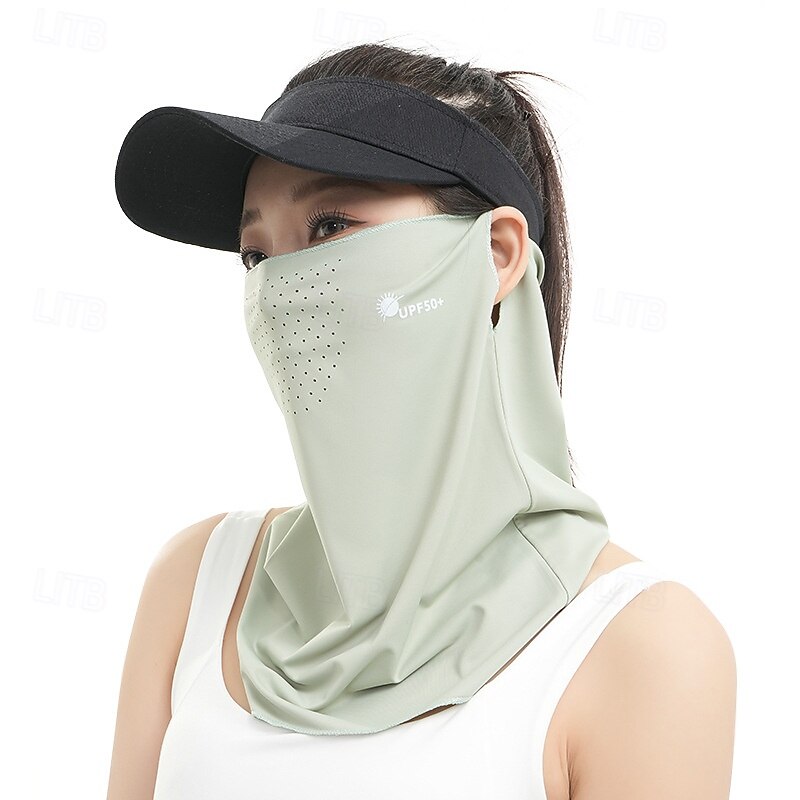 Sunscreen Veil Female Summer Breathable Ice Silk Face Cover Cycling Sunshade Anti-ultraviolet Ear-hanging Face Towel - Main Image