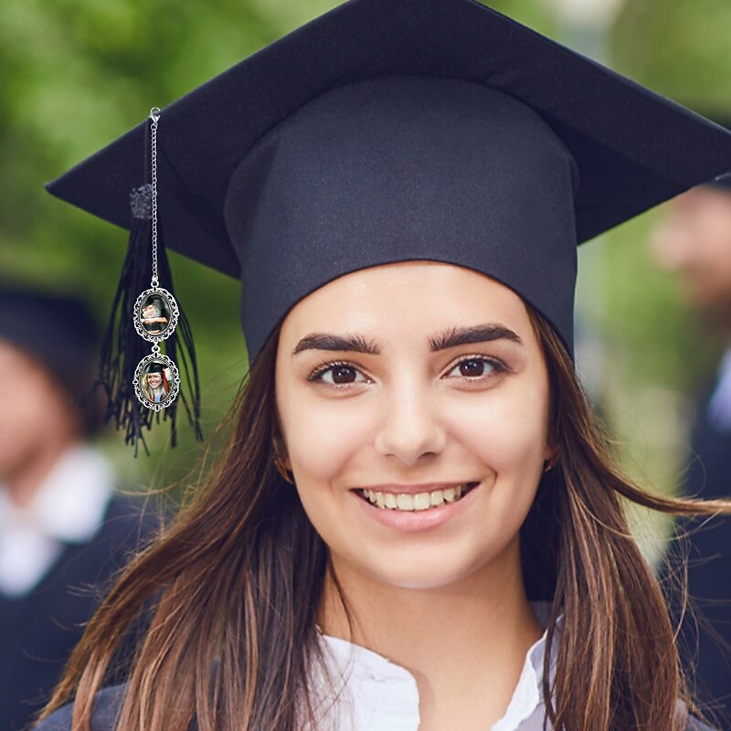 Personalized Graduation Tassel Photo Charm, Custom Memorial Gift for Graduates,Charm with Angel Wings Unique Keepsake for Friends or Yourself, Perfect for Graduation, Birthday, Christmas3
