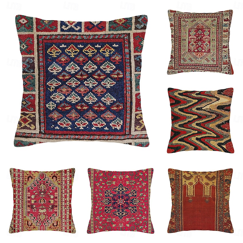 Ethnic Vintage Decorative Toss Pillows Cover 1PC South Western Soft Square Couch Cushion Case Pillowcase for Bedroom Livingroom Sofa Chair