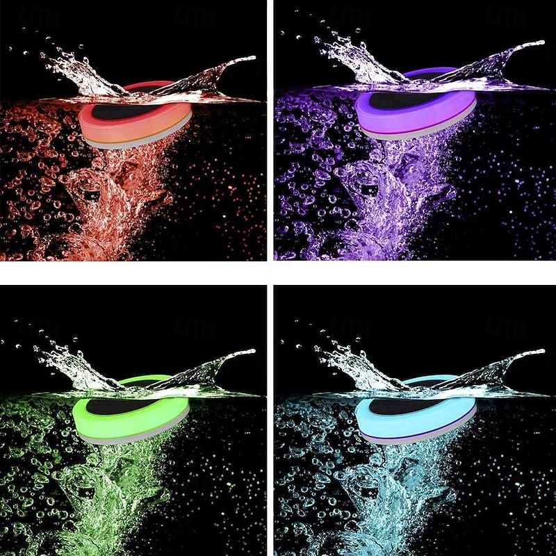 1 Pc Outdoor Solar Pool Lights Waterproof Rgbw Rainbow Color Changing Pool Light Remote Control Pool Light Fountain Light Outdoor Party Atmosphere Landscape Light3