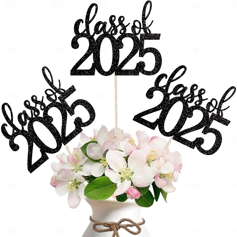 100 Pack Double Sided Class of 2025 Graduation Party Centerpiece Sticks Centerpiece Table Decorations for 2025 Graduation Party Decoration Party Supplies3